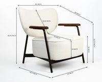 Buffalo Cotton Wooden Arm Chair Furniselan Teak Finish