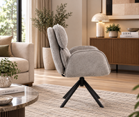 Arden Swivel Fabric Dining Chair with Metal Legs - Grey