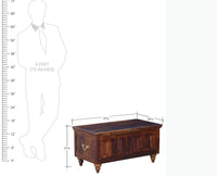 Calgary Solid Wood Trunk Box - Trunks & Cabinets - Furniselan-Kapasi-Brown-Finish