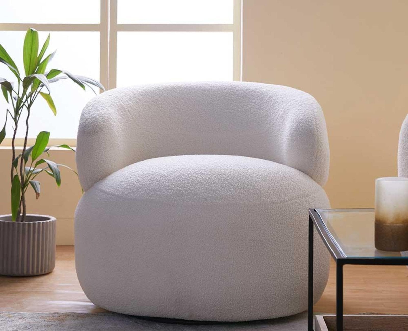 Camden Cotton One Seater Sofa Furniselan White
