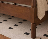 Capri Wooden Queen Size Bed Furniselan Teak Finish