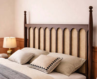Capri Wooden Queen Size Bed Furniselan Teak Finish