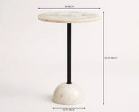 Celeste Agate Marble Side Table - Ivory & Cream Marble Tones