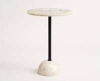 Celeste Agate Marble Side Table - Ivory & Cream Marble Tones