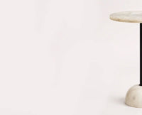 Celeste Agate Marble Side Table - Ivory & Cream Marble Tones
