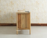 Chandigarh Solid Wood Sideboard Cabinet Furniselan Natural Finish