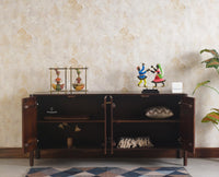 Chandigarh Solid Wood Sideboard Cabinet - Sideboard - Furniselan-Grey-Finish