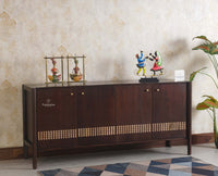 Chandigarh Solid Wood Sideboard Cabinet - Sideboard - Furniselan-Grey-Finish