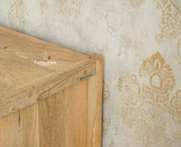 Chandigarh Solid Wood Sideboard Cabinet Furniselan Natural Finish