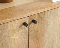 Chandigarh Solid Wood Sideboard Cabinet Furniselan Natural Finish