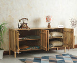 Chandigarh Solid Wood Sideboard Cabinet Furniselan Natural Finish