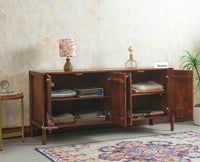 Chandigarh Solid Wood Sideboard Cabinet Furniselan Brown Finish