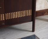 Chandigarh Solid Wood Sideboard Cabinet - Sideboard - Furniselan-Grey-Finish