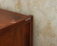 Chandigarh Solid Wood Sideboard Cabinet Furniselan Brown Finish