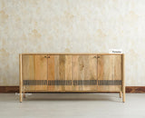 Chandigarh Solid Wood Sideboard Cabinet Furniselan Natural Finish