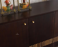 Chandigarh Solid Wood Sideboard Cabinet - Sideboard - Furniselan-Grey-Finish