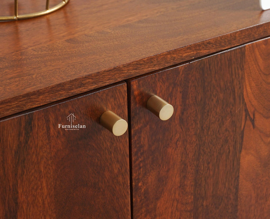 Chandigarh Solid Wood Sideboard Cabinet Furniselan Brown Finish