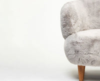 Cherry Creations Lounge Chair – Modern Upholstered Dining Chair for Home & Café Light Grey