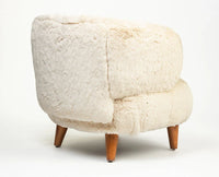 Cherry Creations Lounge Chair – Modern Upholstered Dining Chair for Home & Café Cream