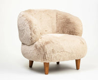 Cherry Creations Lounge Chair – Modern Upholstered Dining Chair for Home & Café Beige