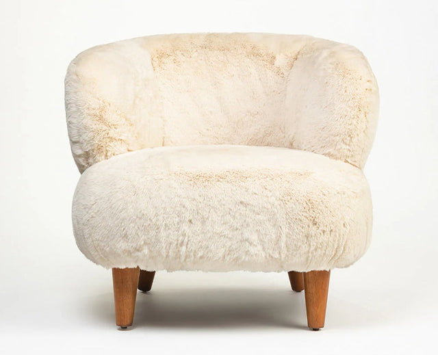 Cherry Creations Lounge Chair – Modern Upholstered Dining Chair for Home & Café Cream