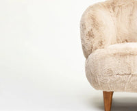 Cherry Creations Lounge Chair – Modern Upholstered Dining Chair for Home & Café Beige