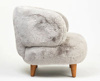 Cherry Creations Lounge Chair – Modern Upholstered Dining Chair for Home & Café Light Grey