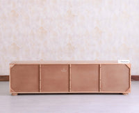 Chicago Solid Wood Four Door Large Storage Cabinet Sideboard  Furniselan Natural Finish