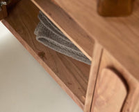 Chicago Solid Wood Four Door Large Storage Cabinet Sideboard Furniselan-Natural-Finish