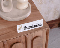 Chicago Solid Wood Four Door Large Storage Cabinet Sideboard  Furniselan Natural Finish