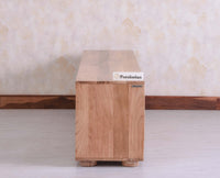 Chicago Solid Wood Four Door Large Storage Cabinet Sideboard  Furniselan Natural Finish