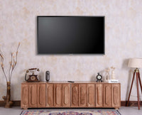 Chicago Solid Wood Four Door Large Storage Cabinet Sideboard  Furniselan Natural Finish