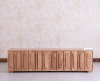 Chicago Solid Wood Four Door Large Storage Cabinet Sideboard  Furniselan Natural Finish