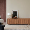 Chicago Solid Wood Four Door Large Storage Cabinet Sideboard Furniselan-Natural-Finish