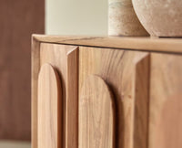 Chicago Solid Wood Three Door Storage Tall Cabinet Furniselan - Natural-Finish