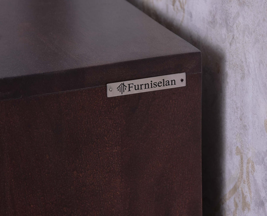 Chicago Solid Wood Two Drawer Bedside Table - Bedside Table - Furniselan - Grey-Finish