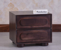Chicago Solid Wood Two Drawer Bedside Table - Bedside Table - Furniselan