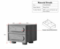 Chicago Solid Wood Two Drawer Bedside Table - Bedside Table - Furniselan