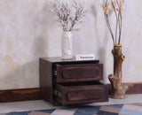Chicago Solid Wood Two Drawer Bedside Table - Bedside Table - Furniselan - Grey-Finish