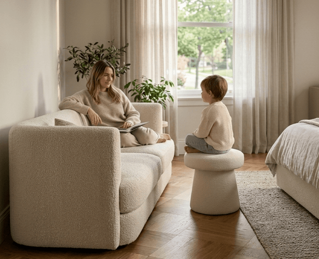 Clawz Cotton Ottoman White