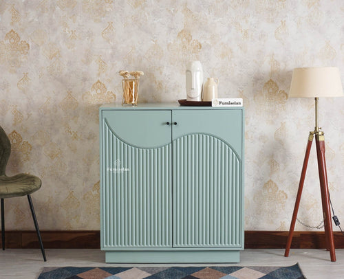 Colaba Two Door Multipurpose Wooden Sideboard Cabinet - Sideboard - Furniselan Silt-Green