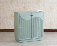 Colaba Two Door Multipurpose Wooden Sideboard Cabinet - Sideboard - Furniselan Silt-Green