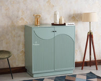 Colaba Two Door Multipurpose Wooden Sideboard Cabinet - Sideboard - Furniselan Silt-Green