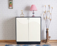 Colaba Two Door Multipurpose Wooden Sideboard Cabinet Furniselan Milky-White