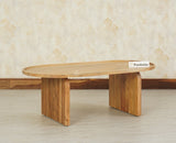 Columbia Solid Wood Oval Coffee Table Furniselan Natural Finish