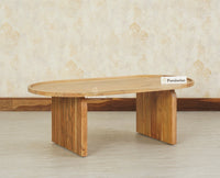 Columbia Solid Wood Oval Coffee Table Furniselan Natural Finish
