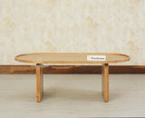 Columbia Solid Wood Oval Coffee Table Furniselan Natural Finish