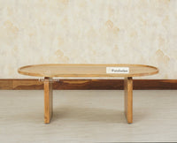 Columbia Solid Wood Oval Coffee Table Furniselan Natural Finish