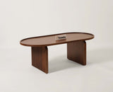 Columbia Solid Wood Oval Coffee Table - Coffee Table - Furniselan  - Teak-Finish