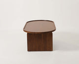 Columbia Solid Wood Oval Coffee Table - Coffee Table - Furniselan  - Teak-Finish